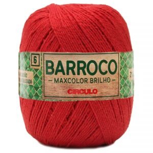 Barbante Barroco MaxColor Brilho N.6 200g  - 3402 Vermelho Círculo
